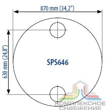 Габаритный чертёж теплообменника Sondex SPS646